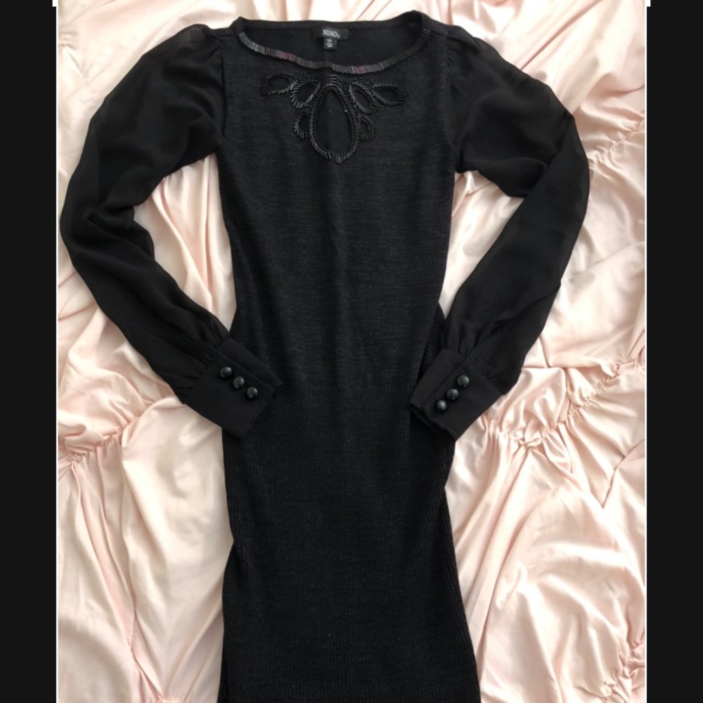 XOXO black sweater mini dress